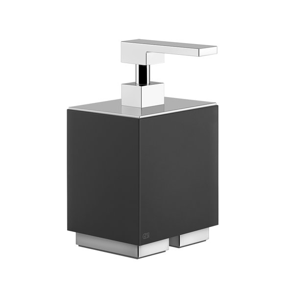 Gessi Rettangolo Accessoires Seifenspender Standversion, Behälter schwarz, 20838, Farbe: Messing gebürstet PVD von Gessi