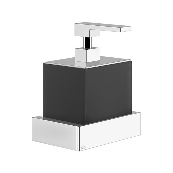 Gessi Rettangolo Accessoires Seifenspender zur Wandmontage, Behälter schwarz, 20814, Farbe: Schwarz XL von Gessi