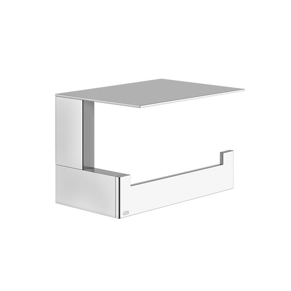 Gessi Rettangolo Accessoires WC-Papierrollenhalter mit Deckel, Wandmontage, 20849, Farbe: Metall Schwarz PVD von Gessi