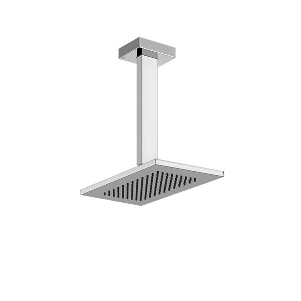 Gessi Rettangolo Antikalk-Kopfbrause 216x140 mm, mit Gelenk und Deckenarm, Länge 270 mm, 1/2 Anschluss, 20151, Farbe: Schwarz XL von Gessi