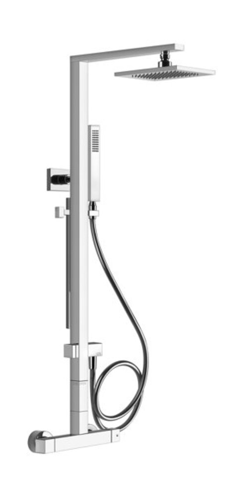 Gessi Rettangolo Duschsäule mit Aufputz-Thermostat, Höhe 1060 mm, automatischer Umstellung, Kopfbrause 216x140 mm und Handbrause, 23451031 von Gessi