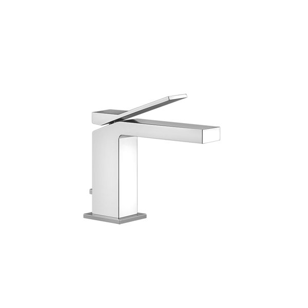 Gessi Rettangolo K Waschtisch-Einhebelmischer, mit Ablaufgarnitur 1 1/4, Ausladung 128 mm, 53001, Farbe: Metall Schwarz PVD von Gessi