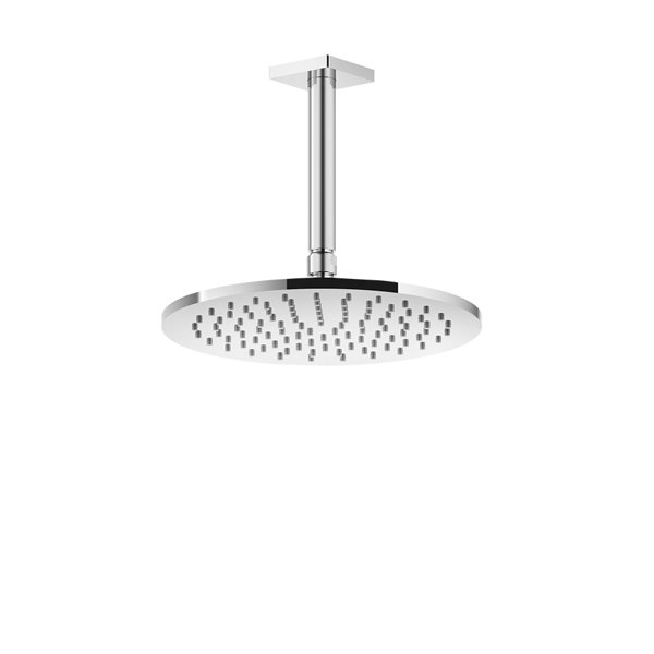 Gessi Rilievo, Antikalk-Kopfbrause D250 mm, mit Gelenk und Deckenrohr 261 mm, 1/2 Anschluss, 59152, Farbe: Metall Schwarz gebürstet PVD von Gessi