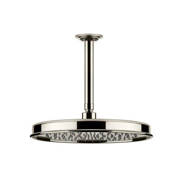 Gessi Venti20 Antikalk-Kopfbrause, D328mm, mit Gelenk und Deckenarm 293mm, Deckenmontage, 65153, Farbe: Nickel PVD von Gessi