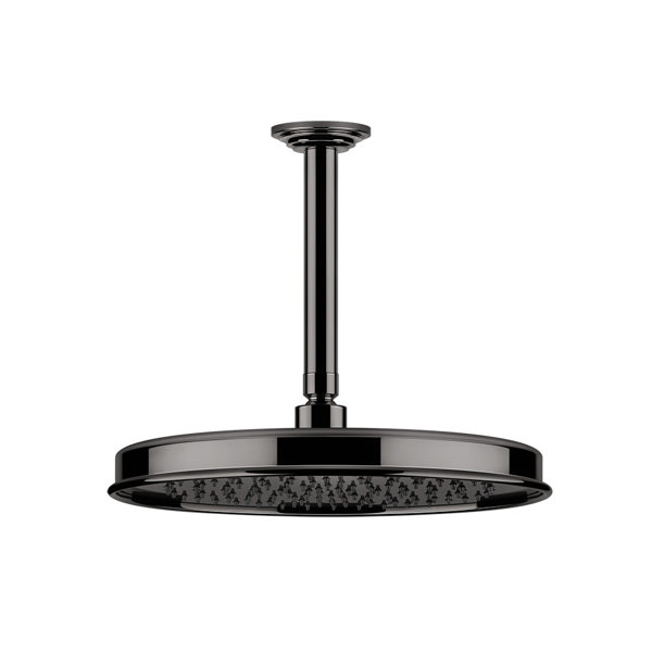 Gessi Venti20 Antikalk-Kopfbrause, D328mm, mit Gelenk und Deckenarm Sondermaß angeben 110-1900mm, Deckenmontage, 65155, Farbe: Metall Schwarz PVD von Gessi