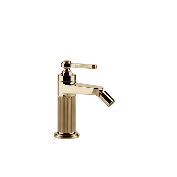 Gessi Venti20 Bidet-Einhebelmischer, mit Ablaufgarnitur, Ausladung 115mm, 3/8 Anschluss, Tischmontage, 65007, Farbe: Warm Bronze PVD von Gessi