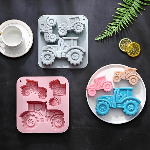 Silikon Backform Traktor, 3d Traktor Backform, 2PCS Backform Traktor Kinder Für Die Kindergeburtstagsfeier Können Daraus Kuchen, Schokolade, Dessertpudding Usw, Hergestellt Werden von Gestionale Smarty