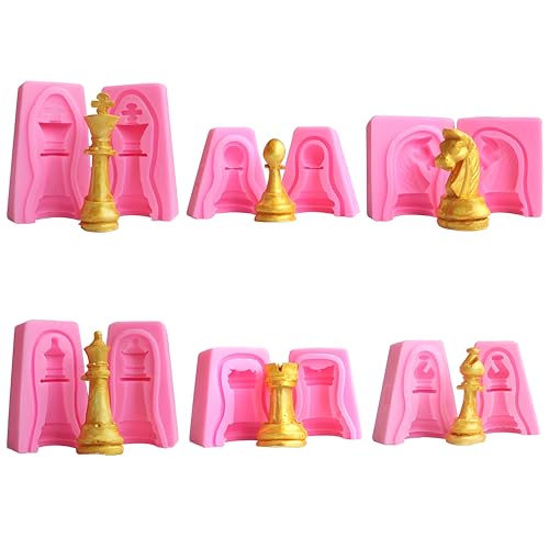 Silikon-Schokoladen-Formen-Set, Schachfiguren Formen für Süßigkeiten,Lebensmittelqualität Silikonform zum Backen,Eiswürfelform für Gefrierschrank für DIY Süßigkeiten Kuchen Gelee Eis Fondant von Gestionale Smarty