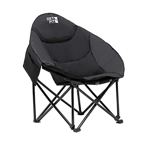 Get Fit Moon Campingstuhl, tragbarer Outdoor-Premium-Klappstuhl für Erwachsene, mit Magazintasche, Getränkehalter und Tragetasche, robuster Klappstuhl, Tragkraft von 130 kg von Get Fit
