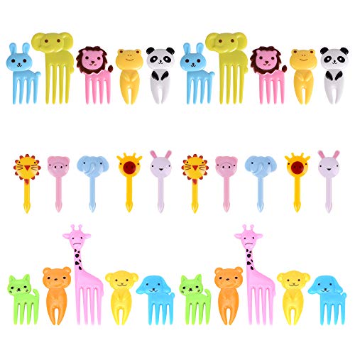 Get Fresh 30 Stück Mini Tiere Zahnstocher für Kinder - Tierfutter Obst Picks Bento für Kinder Party Bento Brotdose - Bunte Tierfutter Obst Gabeln und Plastikfrucht Zahnstocher von Get Fresh