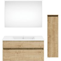 Get2You Badmöbel-Set »twenty one«, 4-teilig, Waschbecken BxHxT: 92 x 1,5 x 51 cm, montiert - braun von Get2You