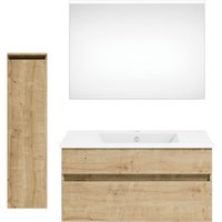 Get2You Badmöbel-Set »twenty one«, 4-teilig, Waschbecken BxHxT: 92 x 1,5 x 51 cm, montiert - braun von Get2You