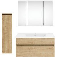 Get2You Badmöbel-Set »twenty one«, 4-teilig, Waschbecken BxHxT: 92 x 1,5 x 51 cm, montiert - braun von Get2You