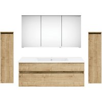 Get2You Badmöbel-Set »twenty one«, 5-teilig, Waschbecken BxHxT: 122 x 1,5 x 51 cm, montiert - braun von Get2You