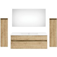 Get2You Badmöbel-Set »twenty one«, 5-teilig, Waschbecken BxHxT: 122 x 1,5 x 51 cm, montiert - braun von Get2You