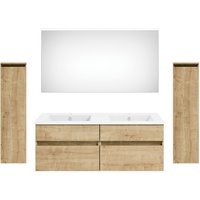 Get2You Badmöbel-Set »twenty one«, 6-teilig, Waschbecken BxHxT: 122 x 1,5 x 51 cm, montiert - braun von Get2You