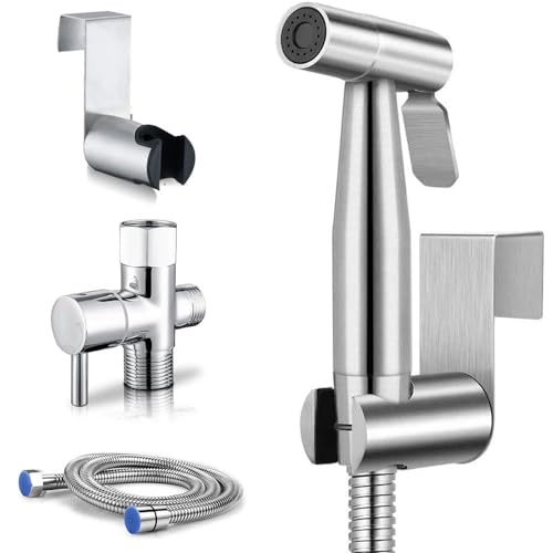 Hand-Bidet-Sprüher für Toilette, Bidet-Toilettenspray, Wasserdruck einstellen, Edelstahl, gebürstetes Nickel, Badezimmer-WC-Strahl, Stoffwindel, Bidet, WC-Sprüher für Babywäsche Hand-Bidet-Sprüher für Toilette, Bidet-Toilettenspray, Wasserdruck einstellen, Edelstahl, gebürstetes Nickel, Badezimmer-WC-Strahl, Stoffwindel, Bidet, WC-Sprüher für Babywäsche von GetLoveToy