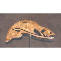 Rustikaler Fisch - Wildtier Tier Metall Garten Deko Teich Rasen Kunst Mit Pfahl von GetMetalArt