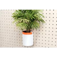 Einzigartiger Blumentopf - Indoor-Blumentopf Mit Wasserreservoir Weiß Und Orange 3D-Druck von GetQuark