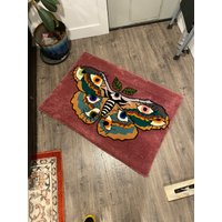 All Seeing Eye Moth Hand Getuftet Bereich Teppich Badematte Willkommen Matte Wandbehang von GetTUFT