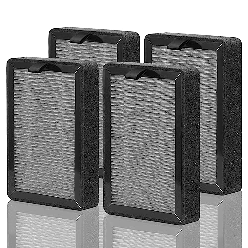 (4 Stück) Luftreiniger-Filter Ersatz kompatibel für LEVOIT LV-H128/PUURVSAS (HM669A) / ROVACS (RV60) Luftreiniger, 3-in-1 HEPA-Filter, Aktivkohlefilter und Vorfilter von getalong
