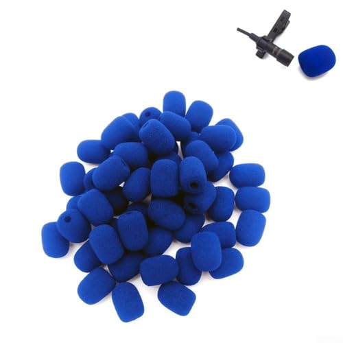 10 Stück weiche Schaumstoff-Mikrofonabdeckungen für Headset-Mikrofone elastische Windschutzscheiben-Set (blau) von Getdoublerich