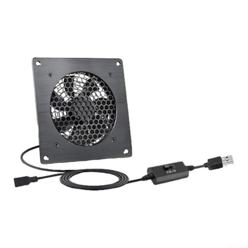 120 mm USB-Ventilator, 5 V, mit Temperaturregelung und mehreren Geschwindigkeiten, elektronischer Lüfter für Laptop/TV-Box/AV-Schrank/PS4/Router (F030122505EC) von Getdoublerich