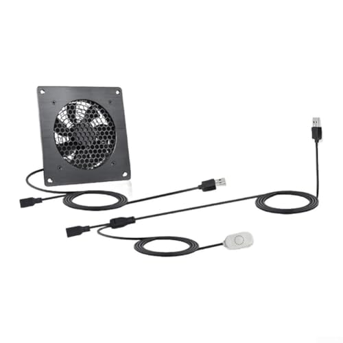120 mm USB-Ventilator, 5 V, mit Temperaturregelung und mehreren Geschwindigkeiten, elektronischer Lüfter für Laptop/TV-Box/AV-Schrank/PS4/Router 120 mm USB-Ventilator, 5 V, mit Temperaturregelung und mehreren Geschwindigkeiten, elektronischer Lüfter für Laptop/TV-Box/AV-Schrank/PS4/Router von Getdoublerich
