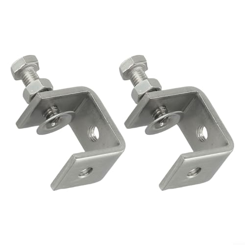 4 Edelstahl-C-Klemmen mit robustem Rahmen und M8-Gewindeöffnung, verstellbare Schraubklemme für Metallmontage und Schreibtisch zur Montage (2 Stück) von Getdoublerich