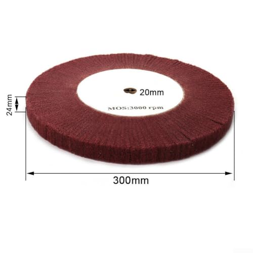 4 x 12 Nylonfaser-Klappen-Polierscheiben für 320er-Körnung, für Edelstahl- und Holzanwendungen (300 mm) von Getdoublerich