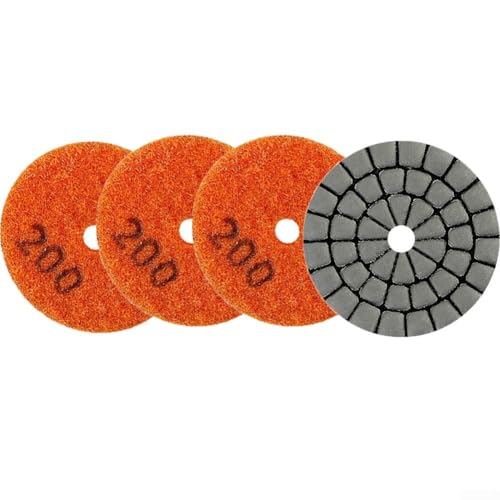 5,1 cm Polierpads zum Trockenschleifen von Stein, Glas und Marmorfliesen, 4 Stück (4 Stück Körnung 200) von Getdoublerich