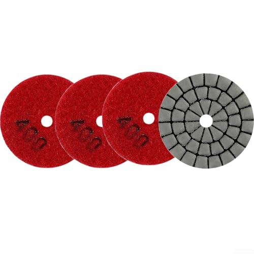 5,1 cm Polierpads zum Trockenschleifen von Stein, Glas und Marmorfliesen, 4 Stück (4 Stück Körnung 400) von Getdoublerich