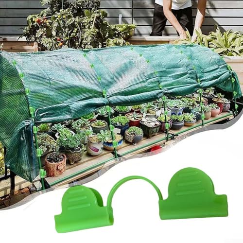 50 Kunststoff-Gartenclips für Gewächshaus, zuverlässige Doppelkopf-Folien-Befestigungsclips zur Sicherung von Sonnenschutz und Insekten (50 Stück, 6 mm) von Getdoublerich