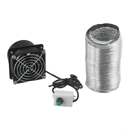 Abluftventilator mit einstellbarer Drehzahl für saubere Luft in Hobby- und Heimwerkerprojekten (Ventilator plus 3m Rohr) von Getdoublerich