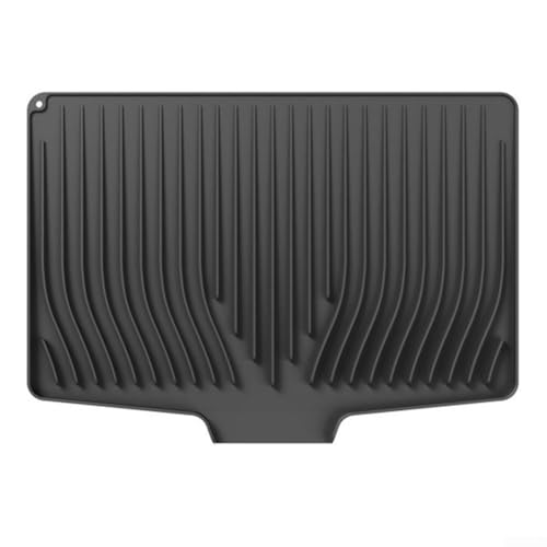 Abtropfmatte für Küchenarbeitsplatten bietet Wärmeisolierung und effizientes Wassermanagement zum Trocknen von Schüsseln, Tellern und Geschirr (schwarz) von Getdoublerich