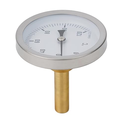 Bimetall Thermometer Thermometer mit Kupfermantel 1/5.1 cm Schraubpuffer Kesselheizung 0-120°C zur Anzeige und Kontrolle der Temperatur von Getdoublerich