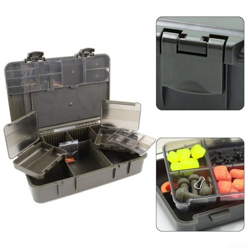 Black Tackle Box System, 2+1 Karpfenangeln Aufbewahrungsbox Sortierte Angeln Rig Boxen mit mehreren Fächern von Getdoublerich