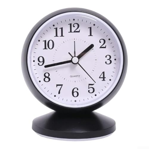 Desktop-Wecker mit leisem Betrieb, perfekt für Kinderzimmer, rutschfeste Unterseite und gebaut für den täglichen Gebrauch (schwarz) von Getdoublerich