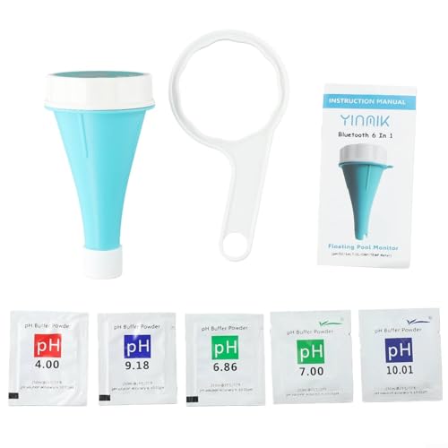 Digitaler pH-Tester, 6-in-1 Digitaler Wasserqualitätsprüfer PH ORP Temperatur mit App-Steuerung für Spa, Aquarium von Getdoublerich