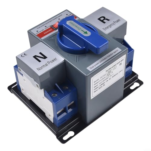 Dual Power Automatische Transferschalter, für 63A 2P Dual Power Automatische Transferschalter Generator Wechselschalter, 128 mm x 118 mm Dual Power Automatische Transferschalter, für 63A 2P Dual Power Automatische Transferschalter Generator Wechselschalter, 128 mm x 118 mm von Getdoublerich