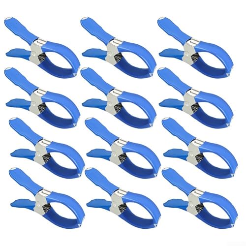 Edelstahl-Poolabdeckungs-Clips, für 11,9 cm Edelstahl-Poolabdeckung, winddichte Clips zum Aufhängen von Kleidung, Versiegelung von Snack-Taschen (blau 12) von Getdoublerich
