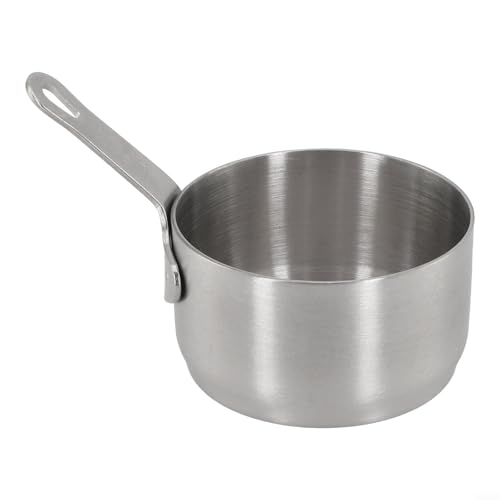 Edelstahl Saucentopf 100 ml zum Kochen und Erwärmen mit langem Griff und glatten Kanten für Sicherheit (Silber (80 ml) von Getdoublerich