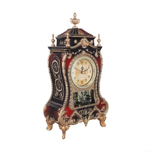 Elegante Vintage-Uhr mit Musikelementen zur Wandmontage in Wohnräumen (braun+rot) von Getdoublerich