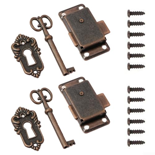 Elegantes 2er-Set Schubladenschloss mit Schlüssel für Schmuckkästen und antike Möbel von Getdoublerich