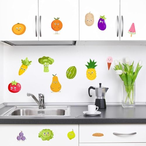 Entfernbarer PVC-Wandaufkleber, Küchendekoration mit Gemüse- und Obst-Thema, einfache Selbstmontage von Getdoublerich