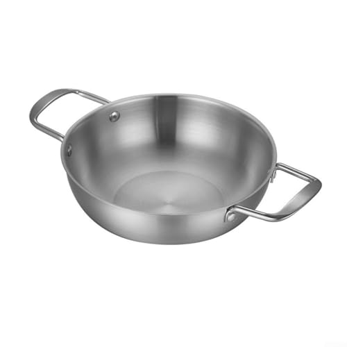 Ergonomischer Edelstahltopf mit flachem Boden, perfekt für den täglichen Gebrauch (silberfarben, 24 cm) von Getdoublerich