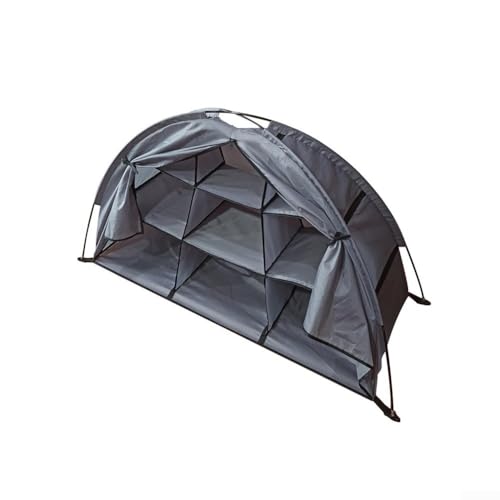 Faltbarer Organizer mit 9 Ablagen für Camping, perfekt für Schuhe und kleine Utensilien (grau) von Getdoublerich