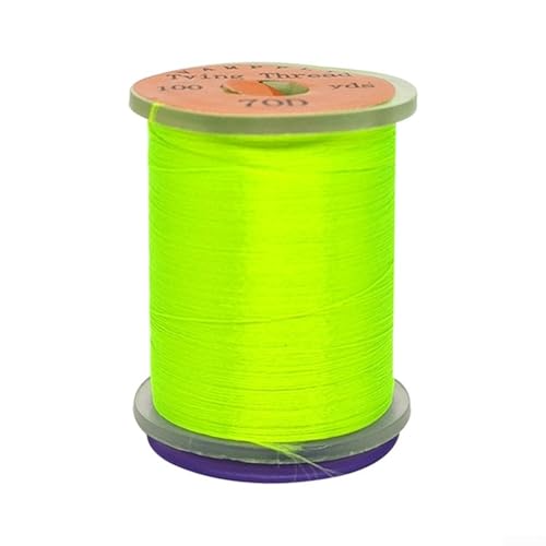 Fluoreszierendes 70D Faden zum Fliegenbinden, 100 m, unverzichtbar für Basteln und DIY-Angeln (fluoreszierendes Grün) von Getdoublerich