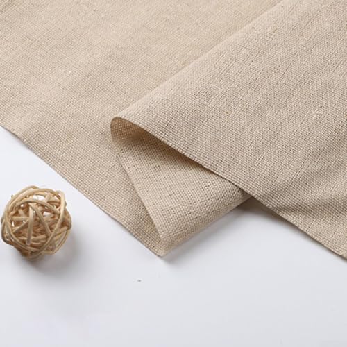 Für Nähprojekte leicht gemacht mit Baumwoll-Leinen-Stoff, ideal für Patchwork und verschiedene Bastelarbeiten (gelblich) von Getdoublerich