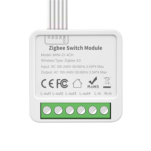 Für ZigBee Switch Automation Modul, Für Tuya Smart App kompatibel, Sprachsteuerung (Vier-Wege-Schalter) von Getdoublerich